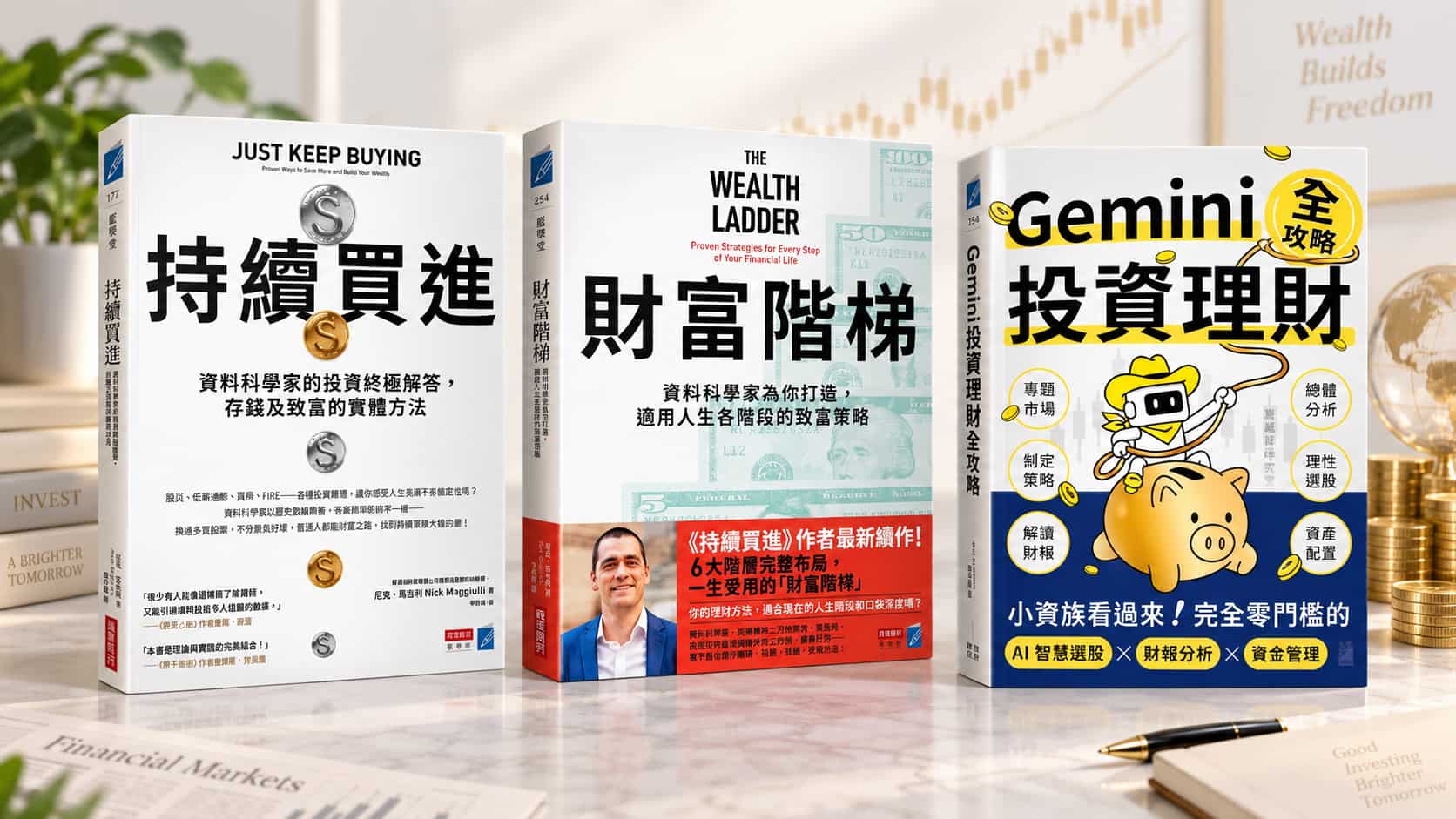 持續買進、財富階梯與 Gemini 投資理財三本書